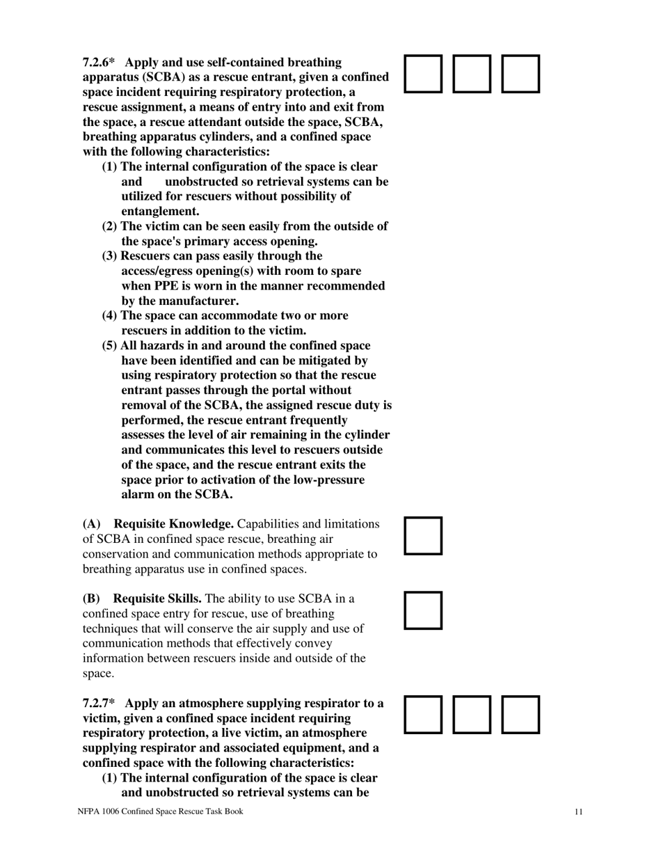NFPA Confined Space Rescue Task Book - Oregon, Page 11