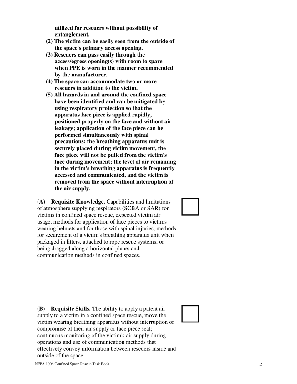 NFPA Confined Space Rescue Task Book - Oregon, Page 12