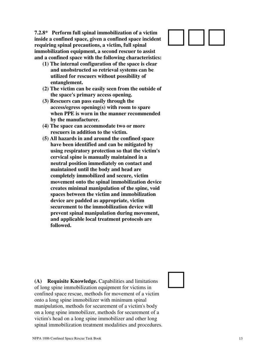 NFPA Confined Space Rescue Task Book - Oregon, Page 13