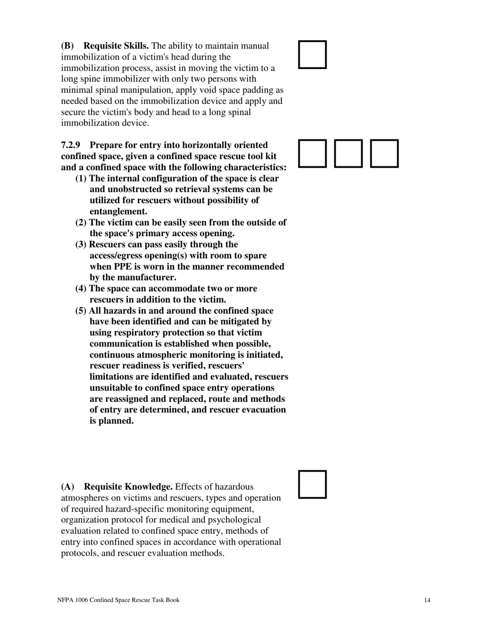 NFPA Confined Space Rescue Task Book - Oregon, Page 14