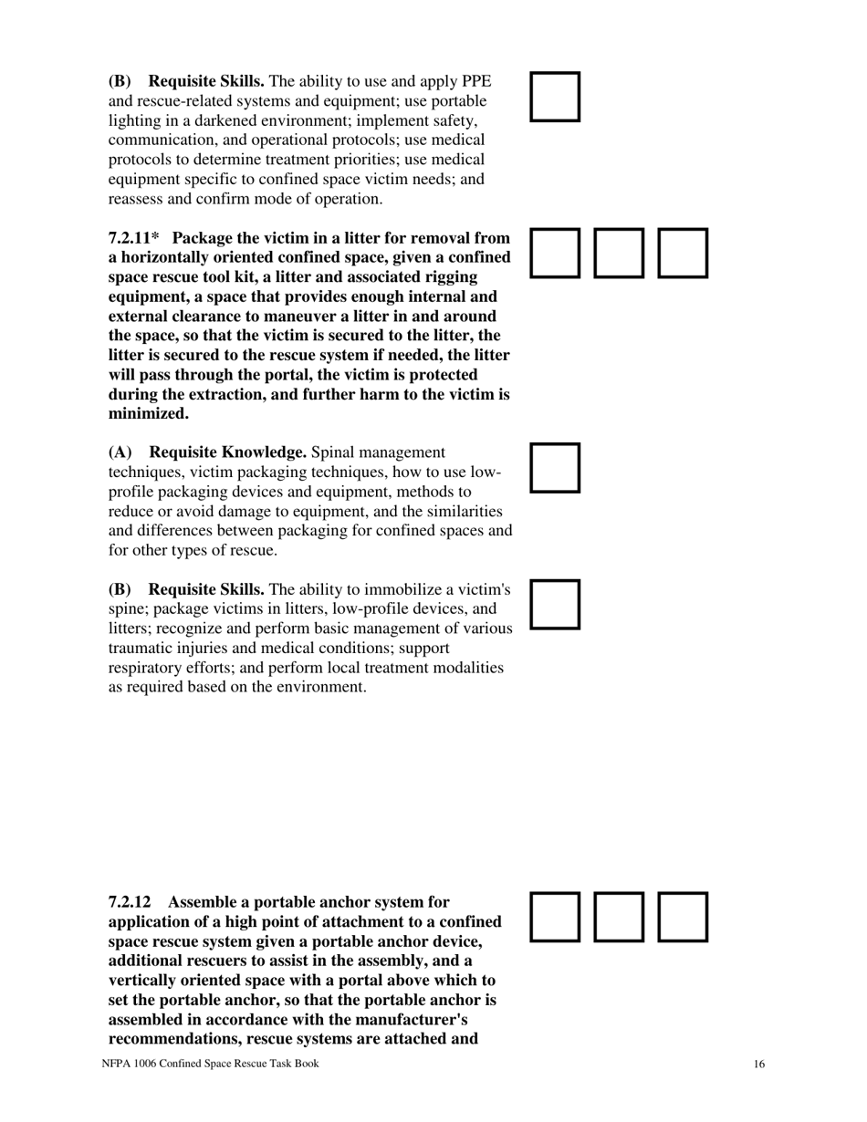 NFPA Confined Space Rescue Task Book - Oregon, Page 16
