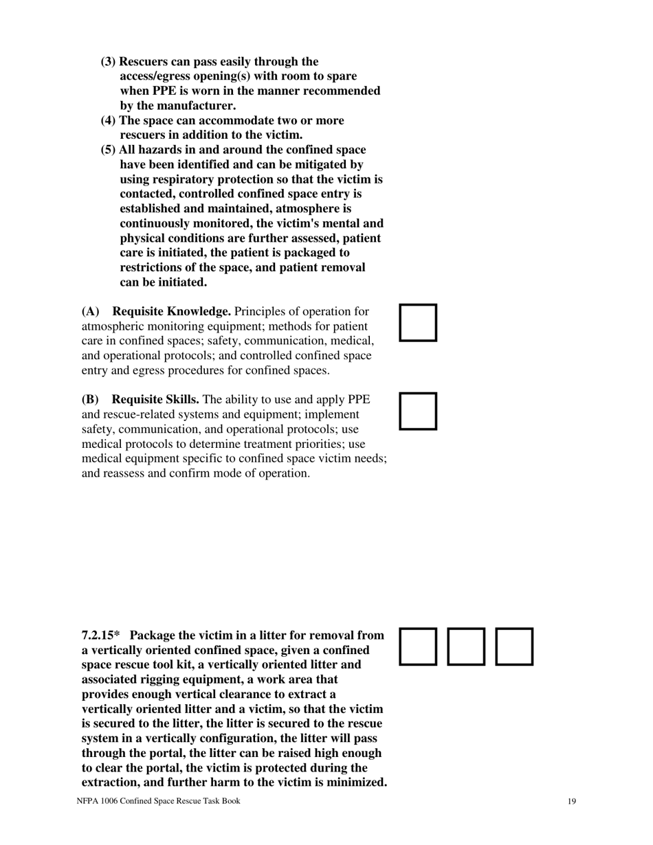 NFPA Confined Space Rescue Task Book - Oregon, Page 19
