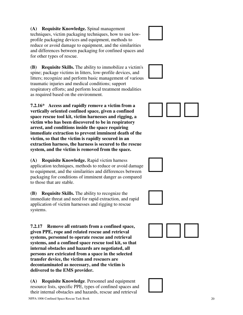 NFPA Confined Space Rescue Task Book - Oregon, Page 20