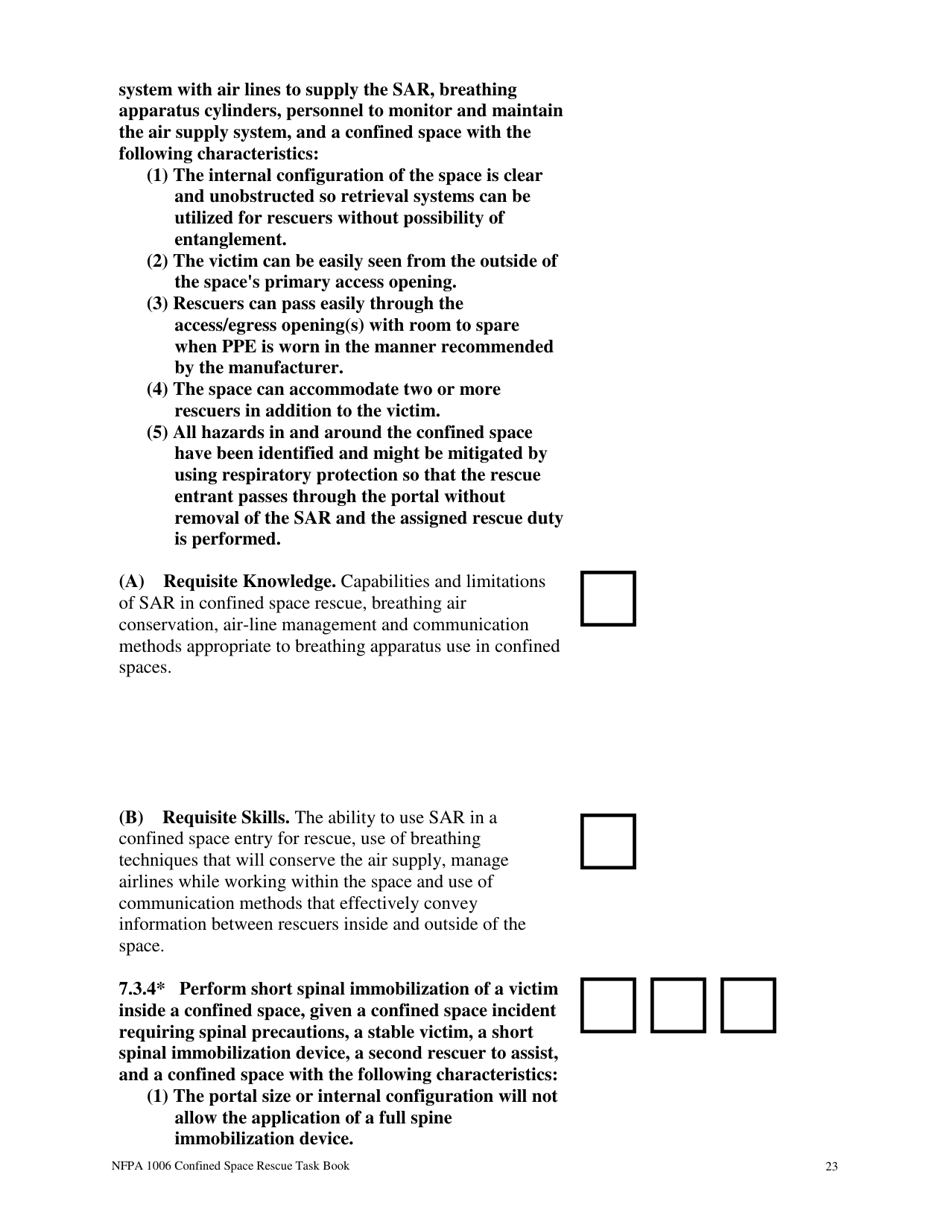 NFPA Confined Space Rescue Task Book - Oregon, Page 23