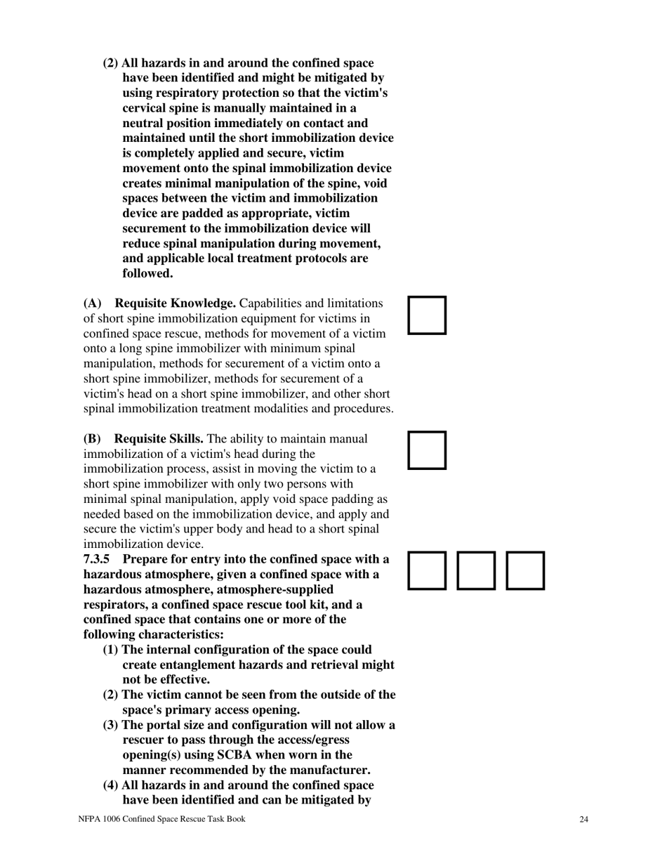 NFPA Confined Space Rescue Task Book - Oregon, Page 24