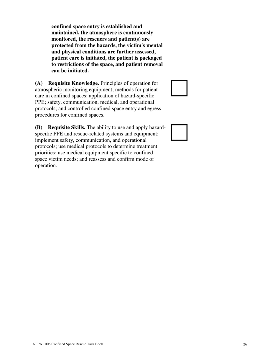 NFPA Confined Space Rescue Task Book - Oregon, Page 26
