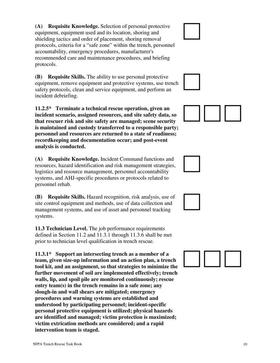 NFPA Trench Rescue Task Book - Oregon, Page 10