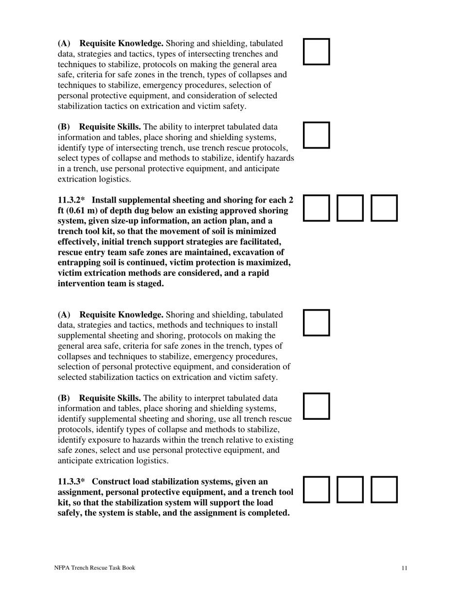 NFPA Trench Rescue Task Book - Oregon, Page 11