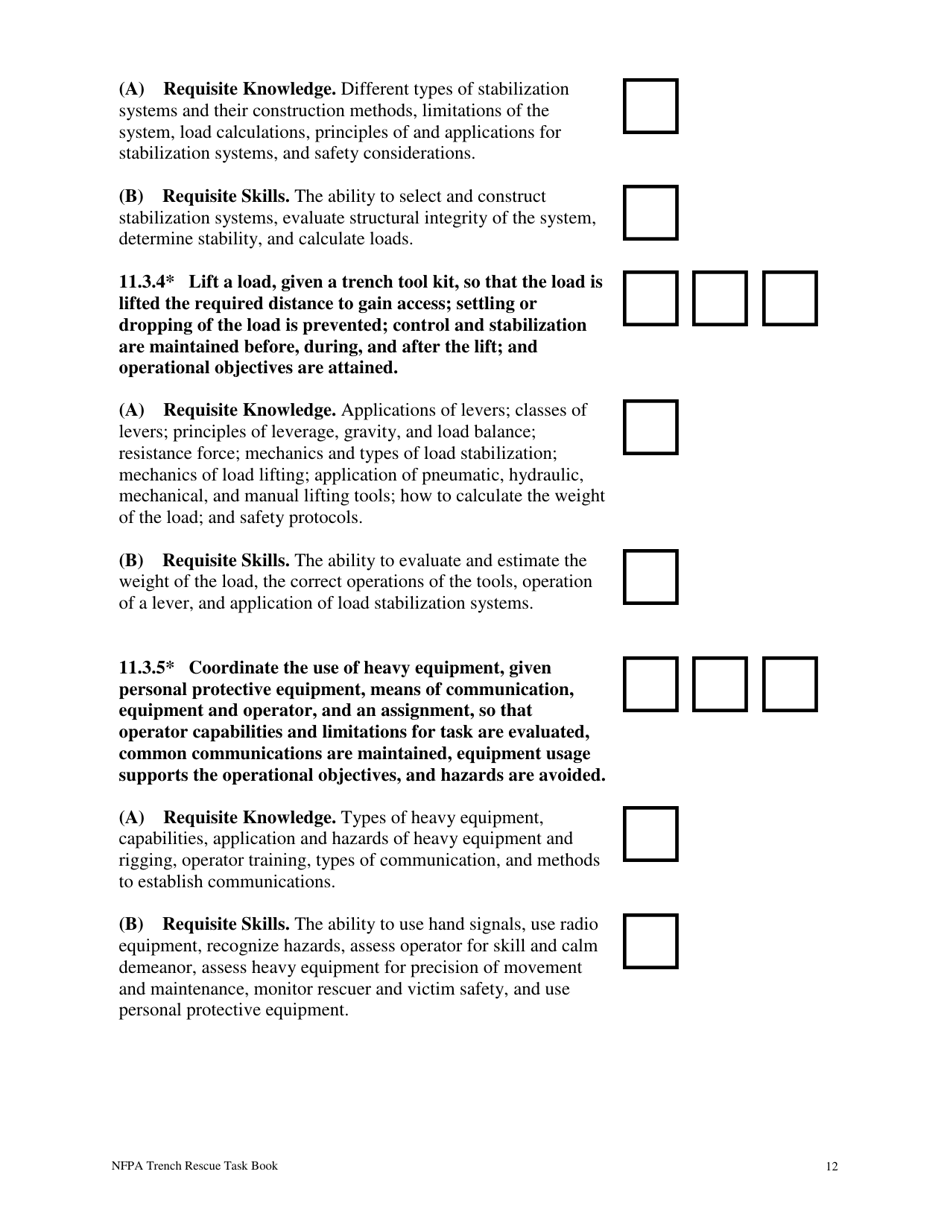 NFPA Trench Rescue Task Book - Oregon, Page 12