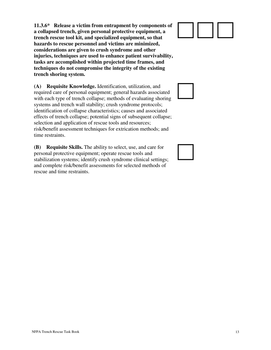 NFPA Trench Rescue Task Book - Oregon, Page 13