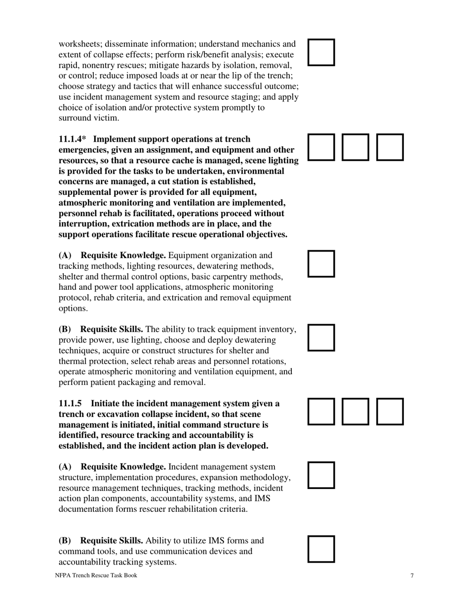 NFPA Trench Rescue Task Book - Oregon, Page 7