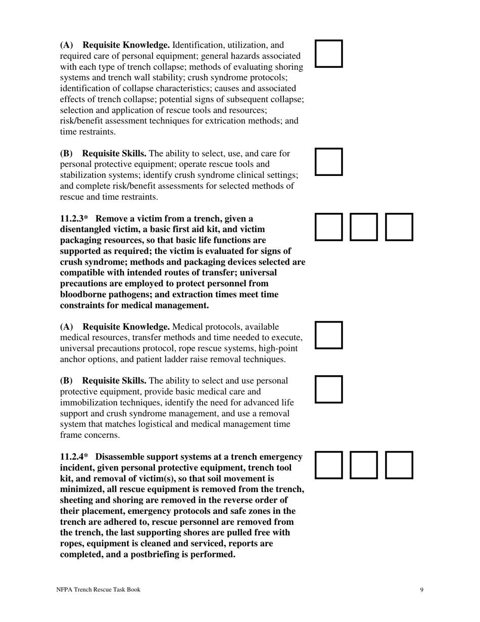 NFPA Trench Rescue Task Book - Oregon, Page 9