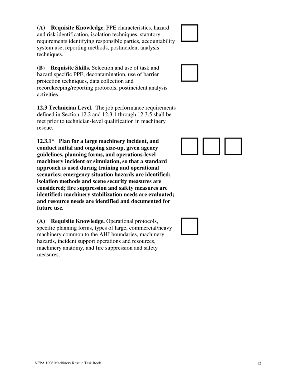NFPA Machinery Rescue Task Book - Oregon, Page 12