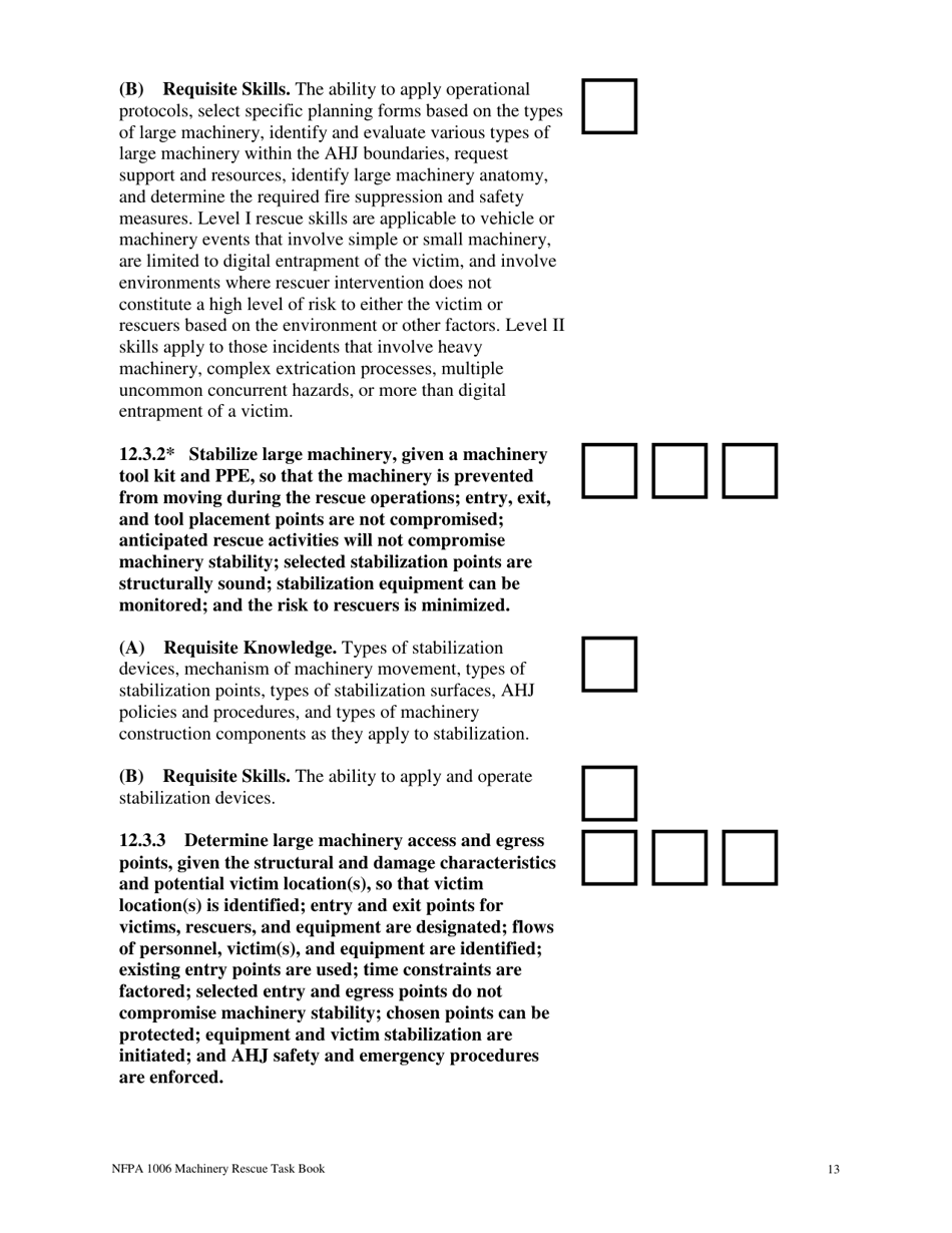 NFPA Machinery Rescue Task Book - Oregon, Page 13