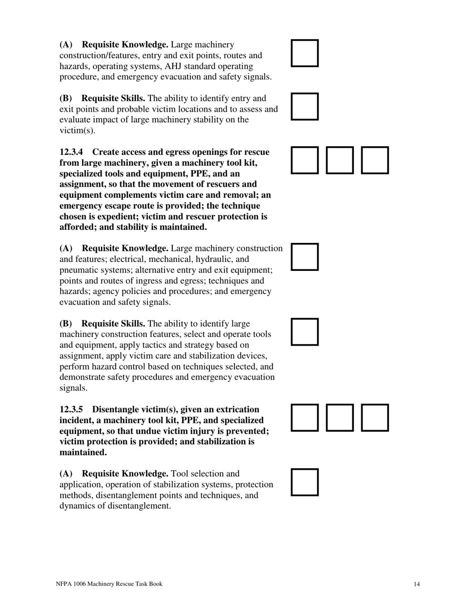 NFPA Machinery Rescue Task Book - Oregon, Page 14