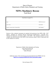 NFPA Machinery Rescue Task Book - Oregon