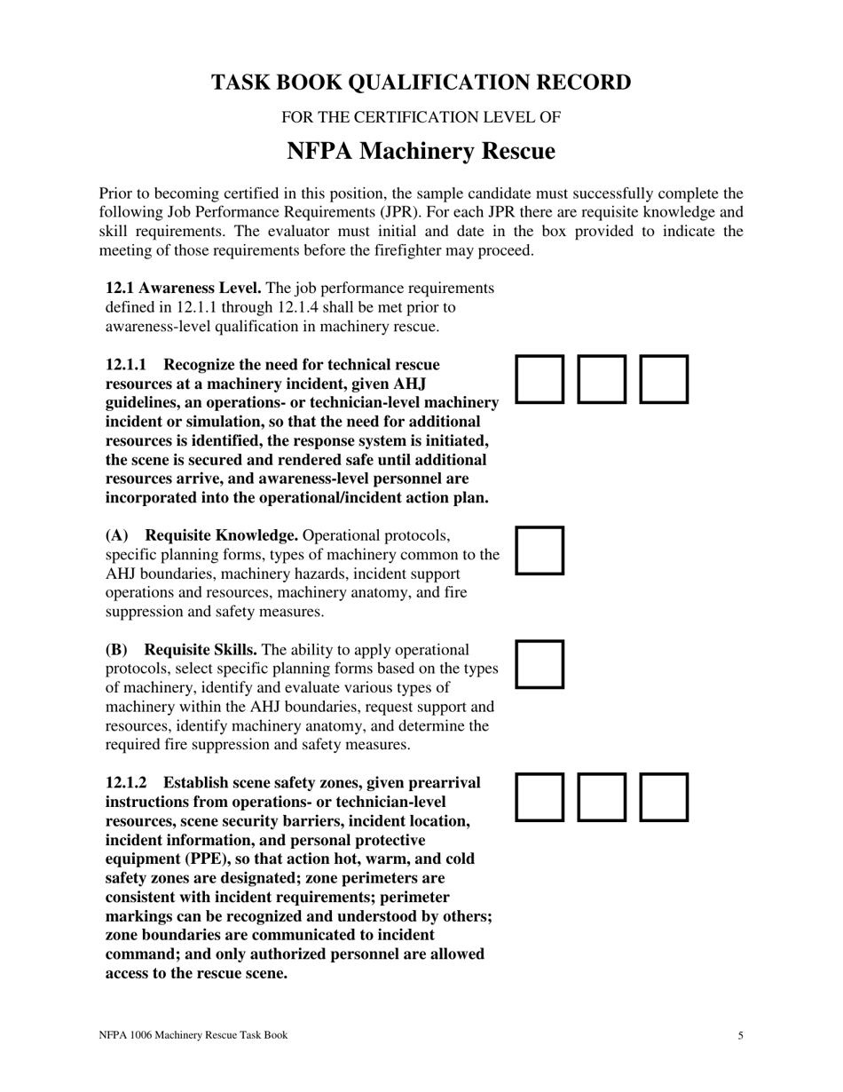 NFPA Machinery Rescue Task Book - Oregon, Page 5