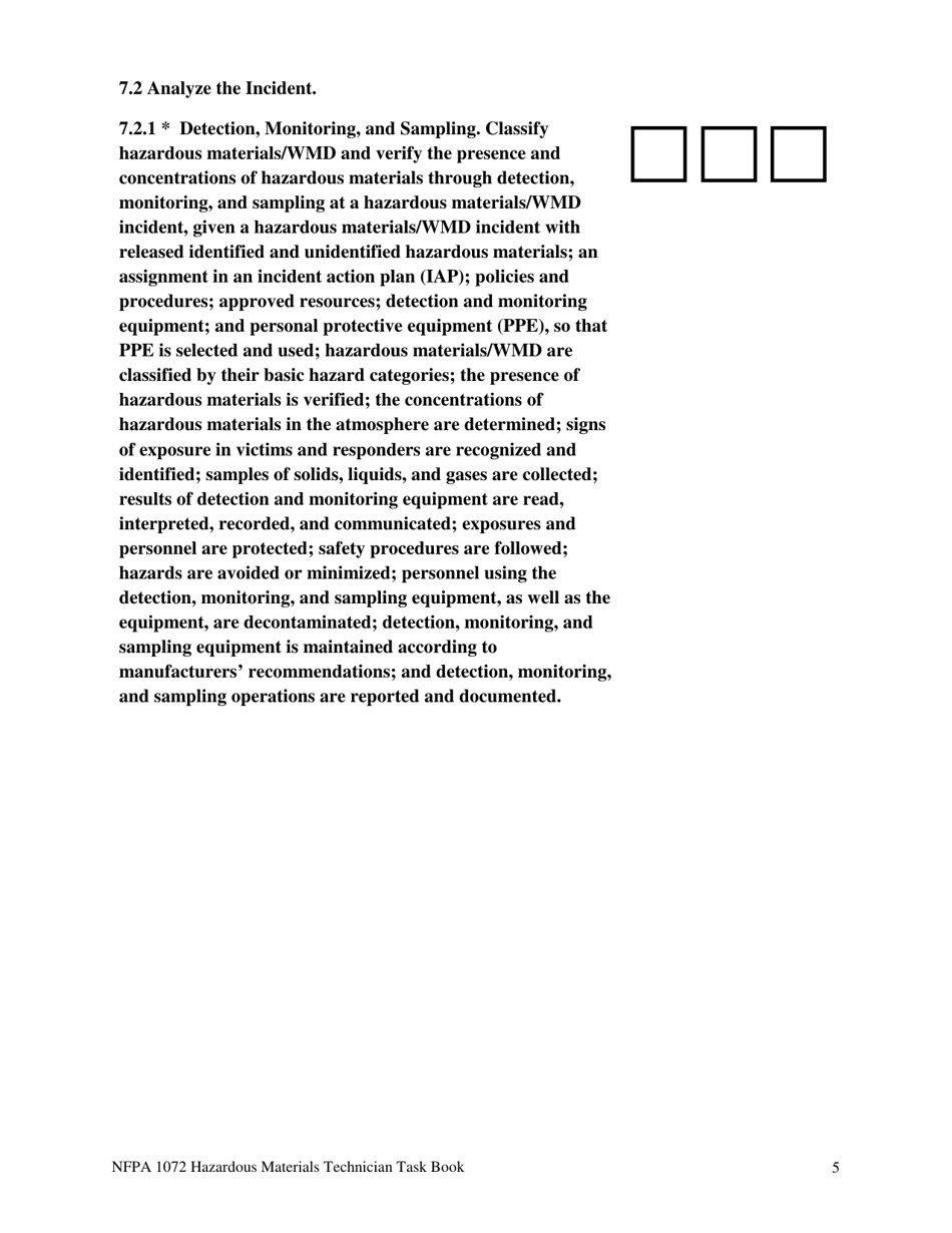 NFPA Hazardous Materials Technician Task Book - Oregon, Page 5