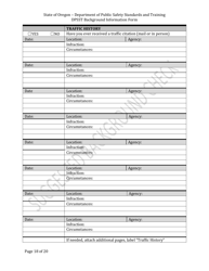 Dpsst Background Information Form - Oregon, Page 18