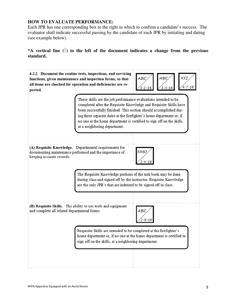 NFPA Apparatus Equipped With an Aerial Device (Aerial) Task Book - Oregon, Page 3