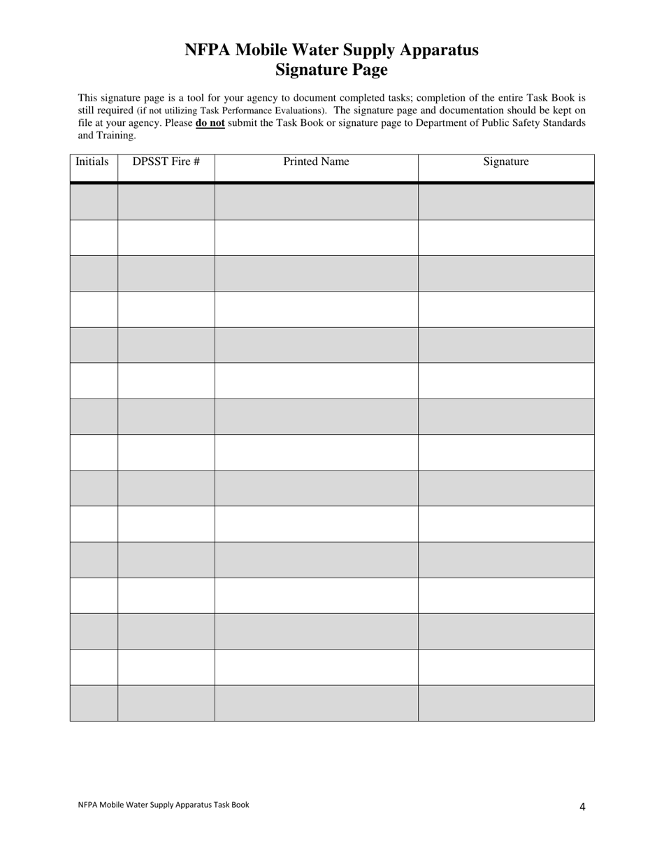 NFPA Mobile Water Supply Apparatus Task Book - Oregon, Page 4