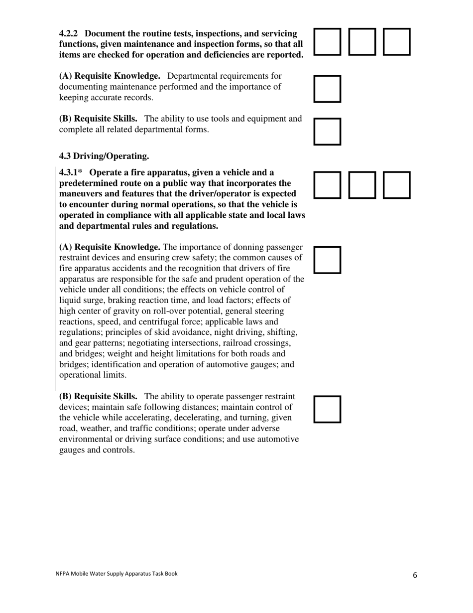 NFPA Mobile Water Supply Apparatus Task Book - Oregon, Page 6