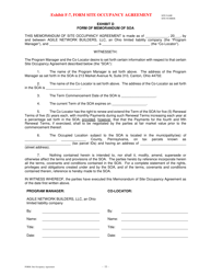 Exhibit F-7 Form Site Occupancy Agreement - Pennsylvania, Page 11