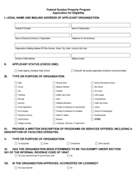 Application for Eligibility - Federal Surplus Property Program - Pennsylvania, Page 5
