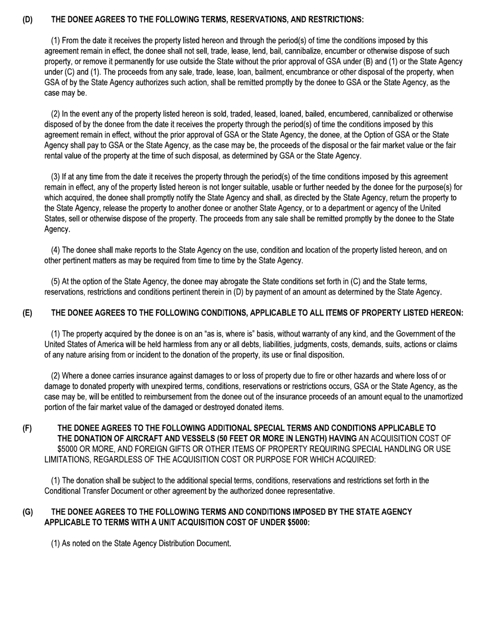 Application for Eligibility - Federal Surplus Property Program - Pennsylvania, Page 8