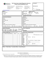 Form 01 System General Submission Form - Pennsylvania