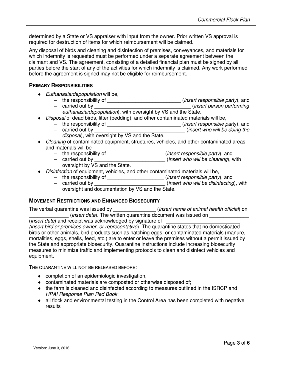 Commercial Flock Plan, Page 3