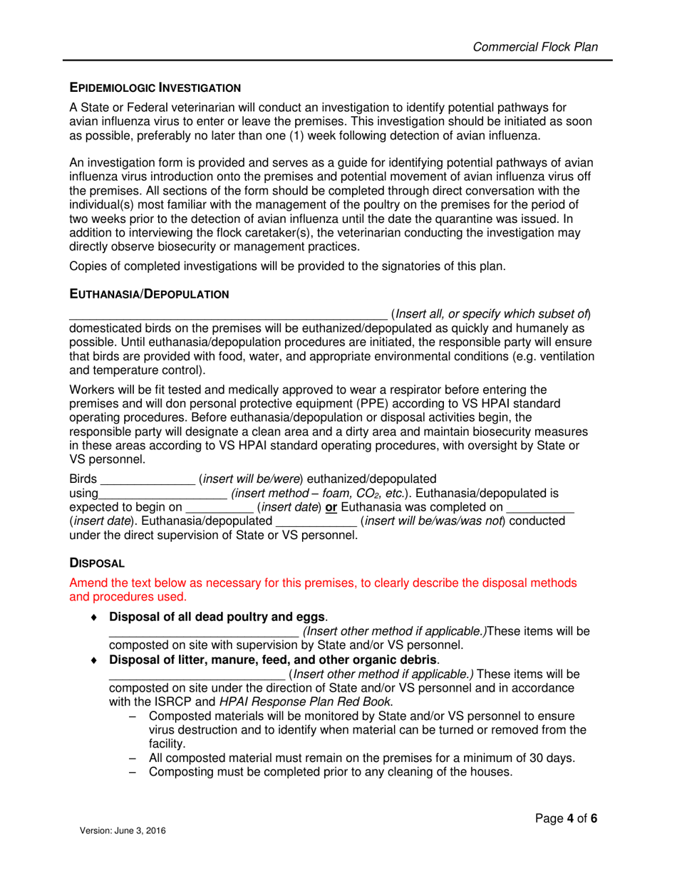 Commercial Flock Plan, Page 4