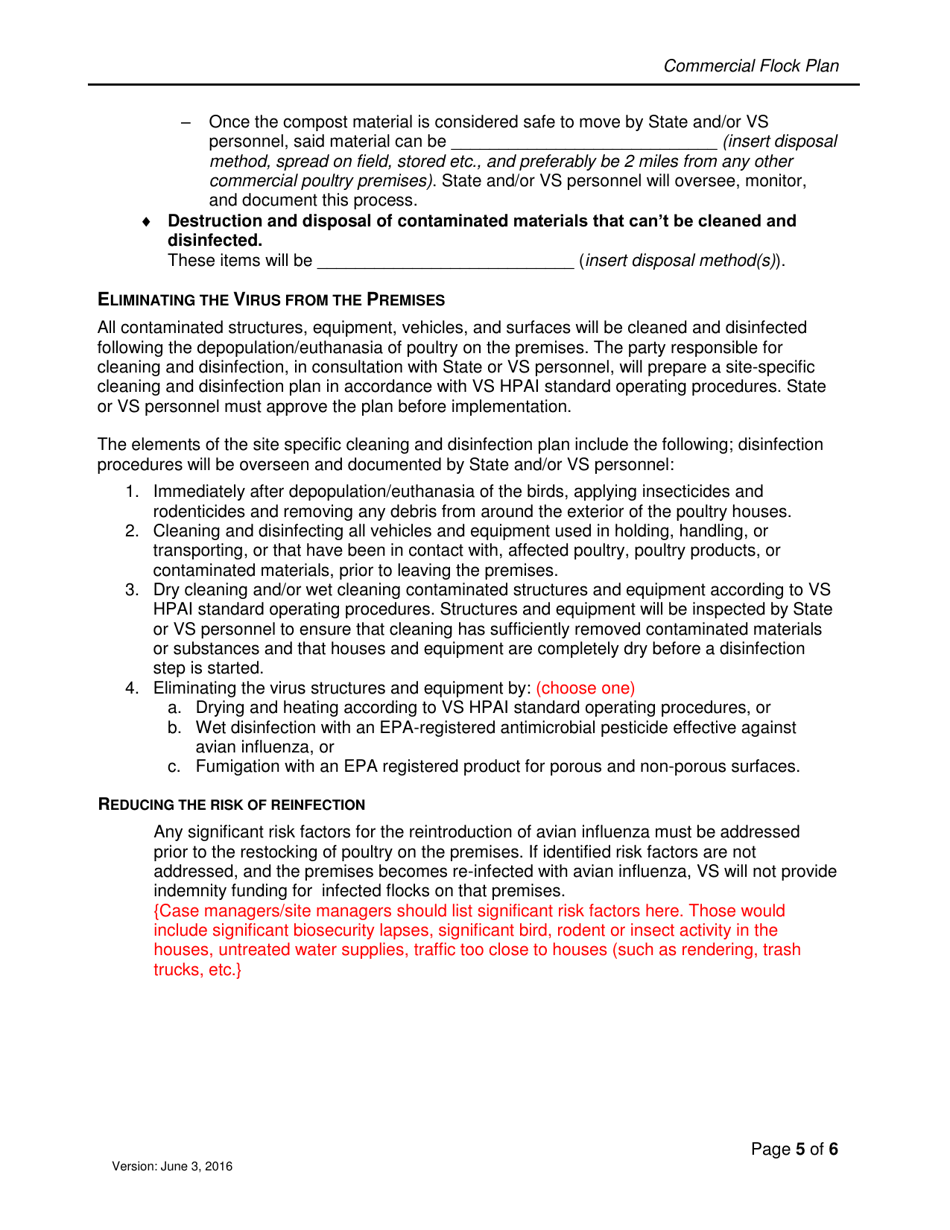 Commercial Flock Plan, Page 5