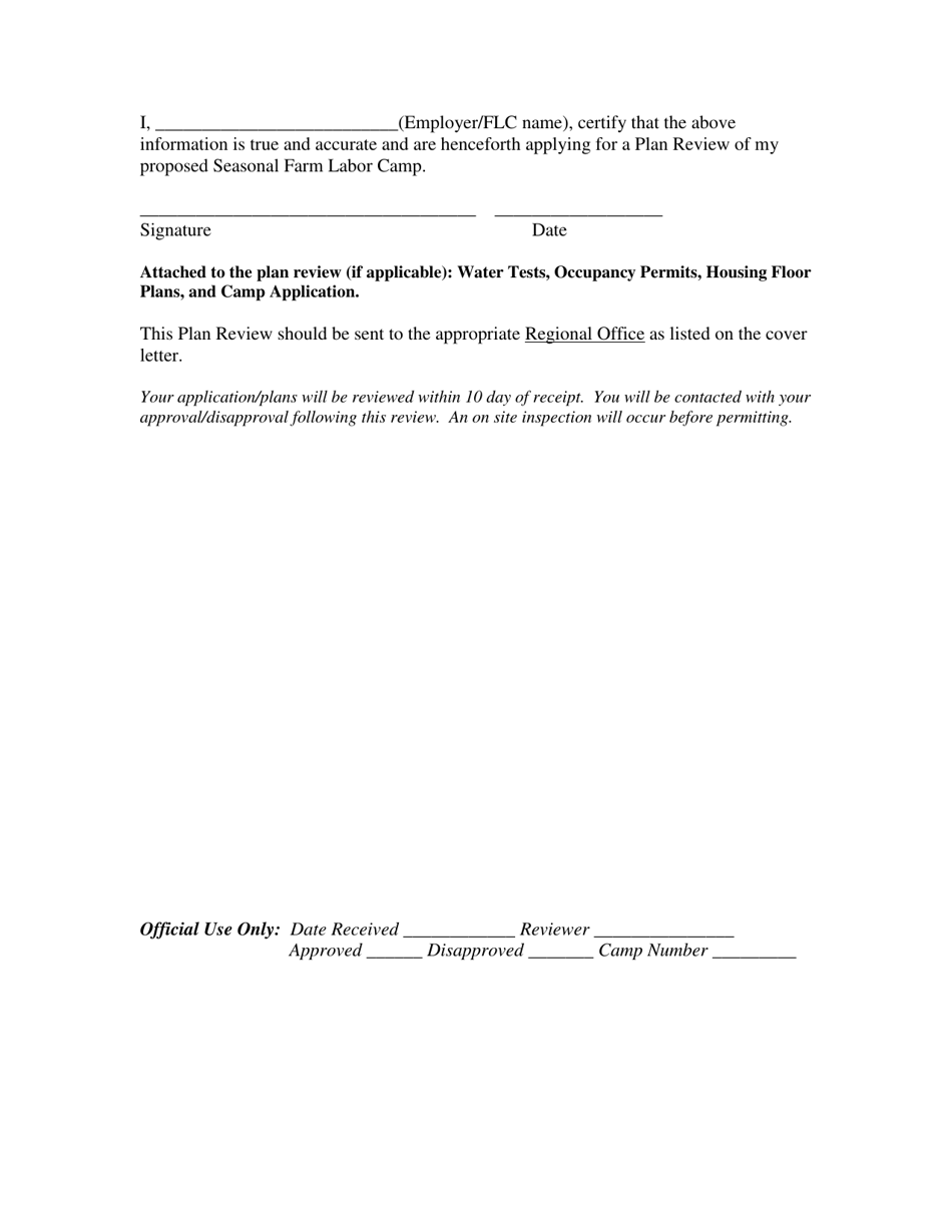 Seasonal Farm Labor Camp Plan Review - Pennsylvania, Page 3