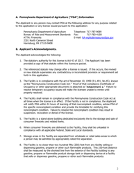 Application for Renewal of a Permanent Retail Consumer Fireworks Facility - Pennsylvania, Page 2