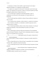 Acuerdo De Vivienda Para Familias Campamentos De Trabajo Agricola Temporario - Pennsylvania (Spanish), Page 2