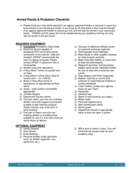 Document preview: Armed Parole & Probation Checklist - Oregon