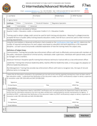 Form F7WS Cj Intermediate/Advanced Worksheet - Oregon