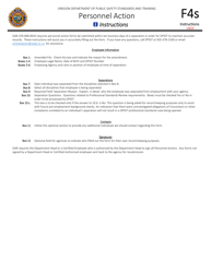 Form F4S Personnel Action - Separation - Oregon, Page 2