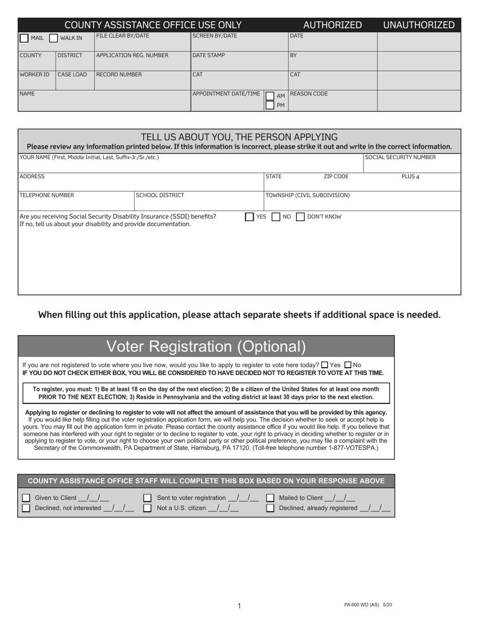 Form Pa600 Wd As Fill Out Sign Online And Download Printable Pdf Pennsylvania Templateroller 2637
