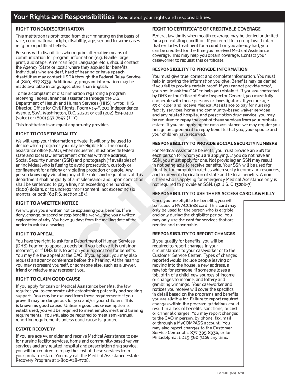 Form PA600 L Medical Assistance (Medicaid) Financial Eligibility Application for Long Term Care, Supports and Services - Pennsylvania, Page 11