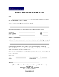 Document preview: Request for Information From Dcyf Records - Rhode Island