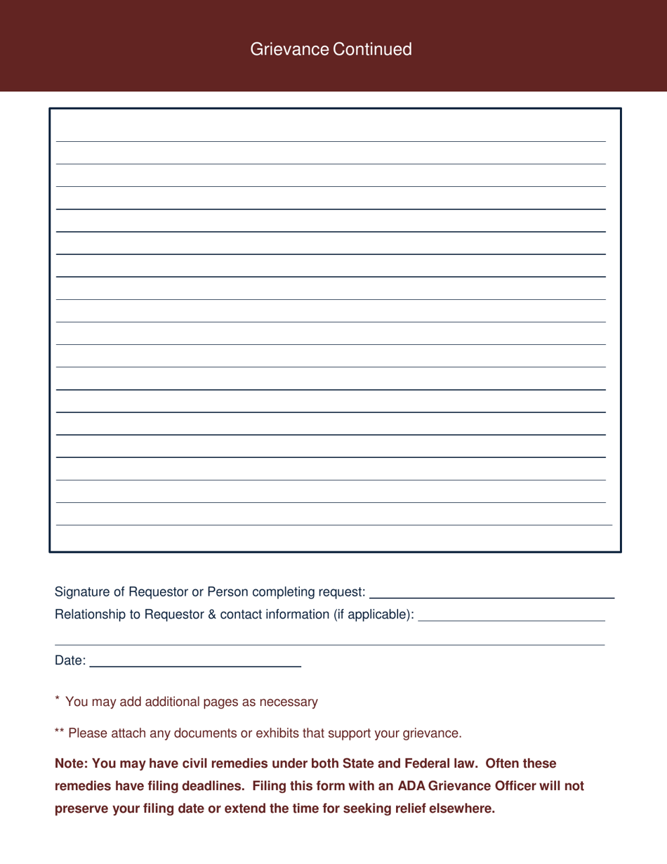 Grievance From Denial of Accommodation - Pennsylvania, Page 2