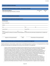 Fast Track Principal Expert Residency Preliminary Certificate Application - Rhode Island, Page 5