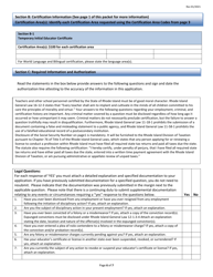 Rhode Island Educator Certification Temporary Initial Preliminary Certificate Application Form - Rhode Island, Page 6