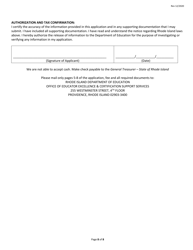 Rhode Island Expert Educator Certification Residency Preliminary Certification Application Form - Rhode Island, Page 8