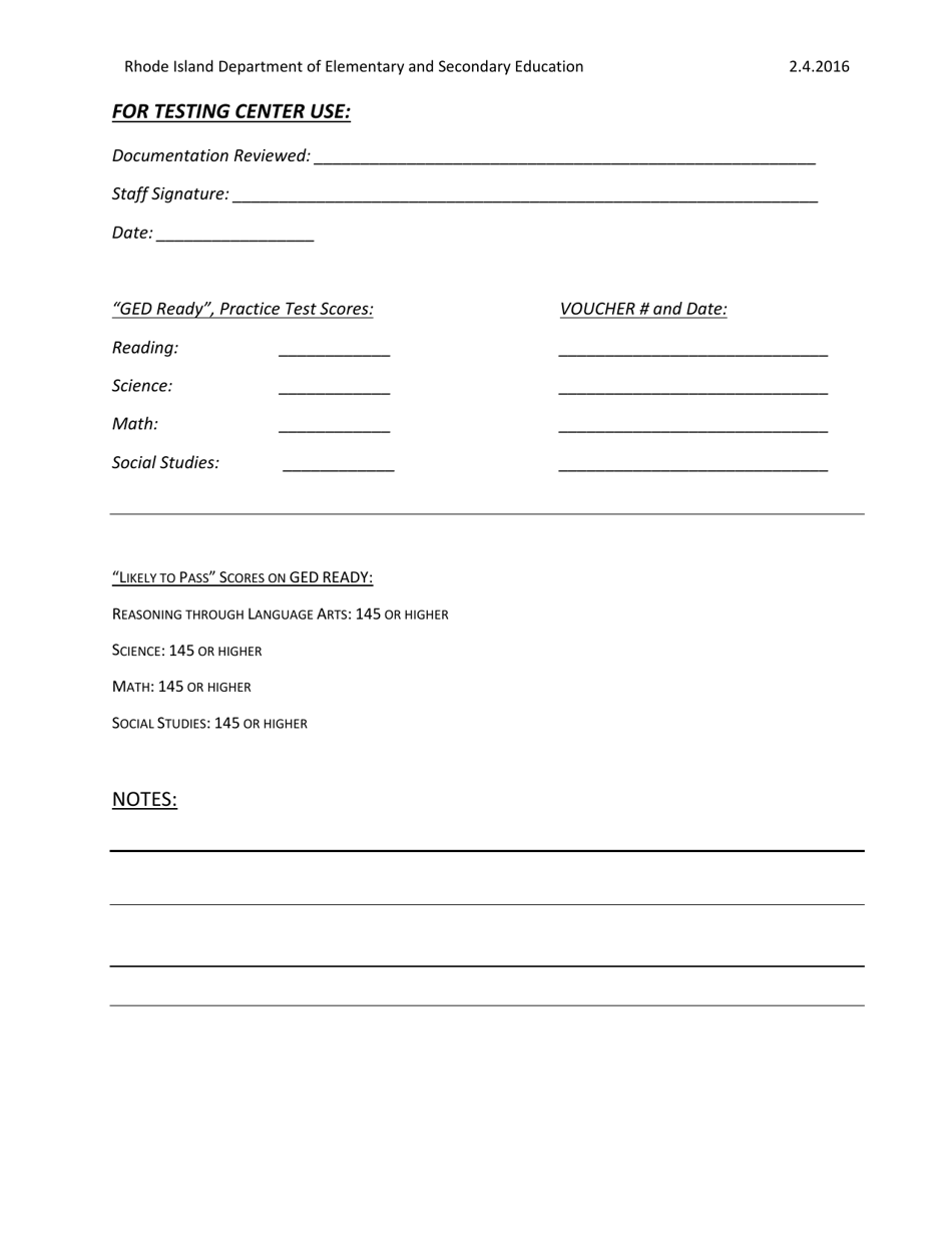 Application for a Waiver of Fees to Take the Ged Test - Rhode Island, Page 2