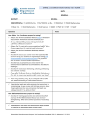 State Assessment Monitoring Visit Form - Rhode Island, Page 2