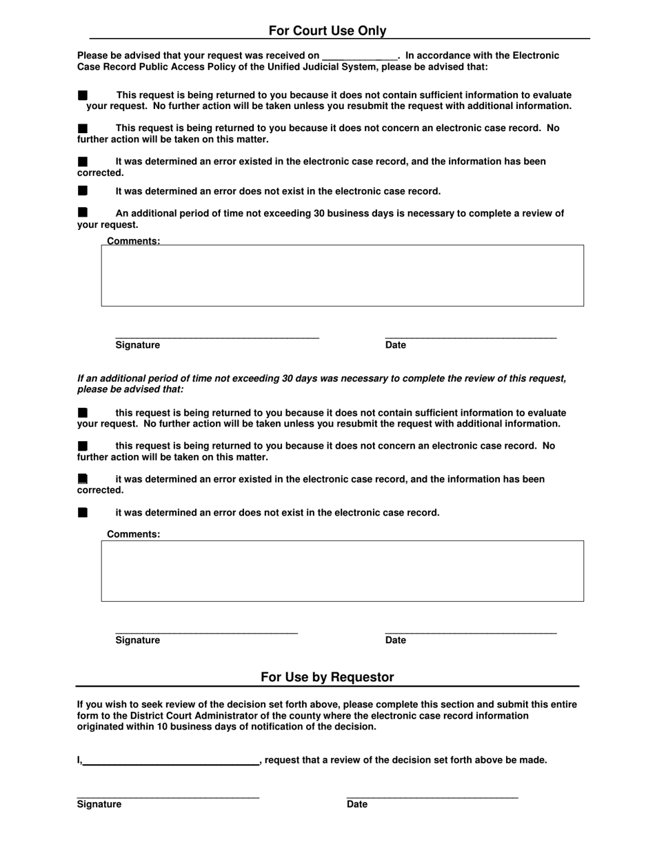 Request for Correction of an Electronic Case Record - Pennsylvania, Page 2