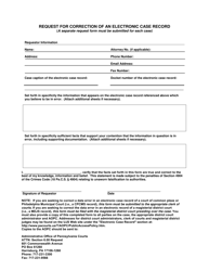 Document preview: Request for Correction of an Electronic Case Record - Pennsylvania